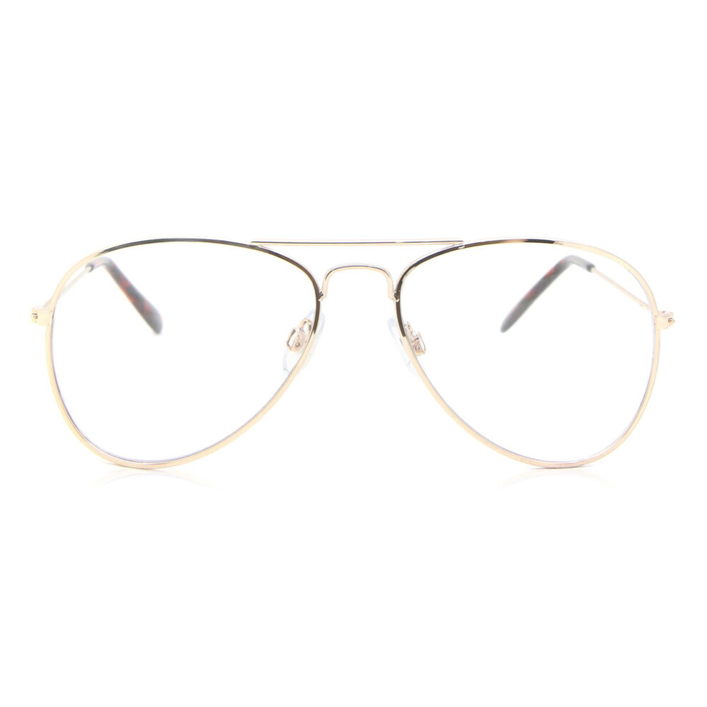 Croon Ann Shiny Light Gold Unisex New Eyeglasses