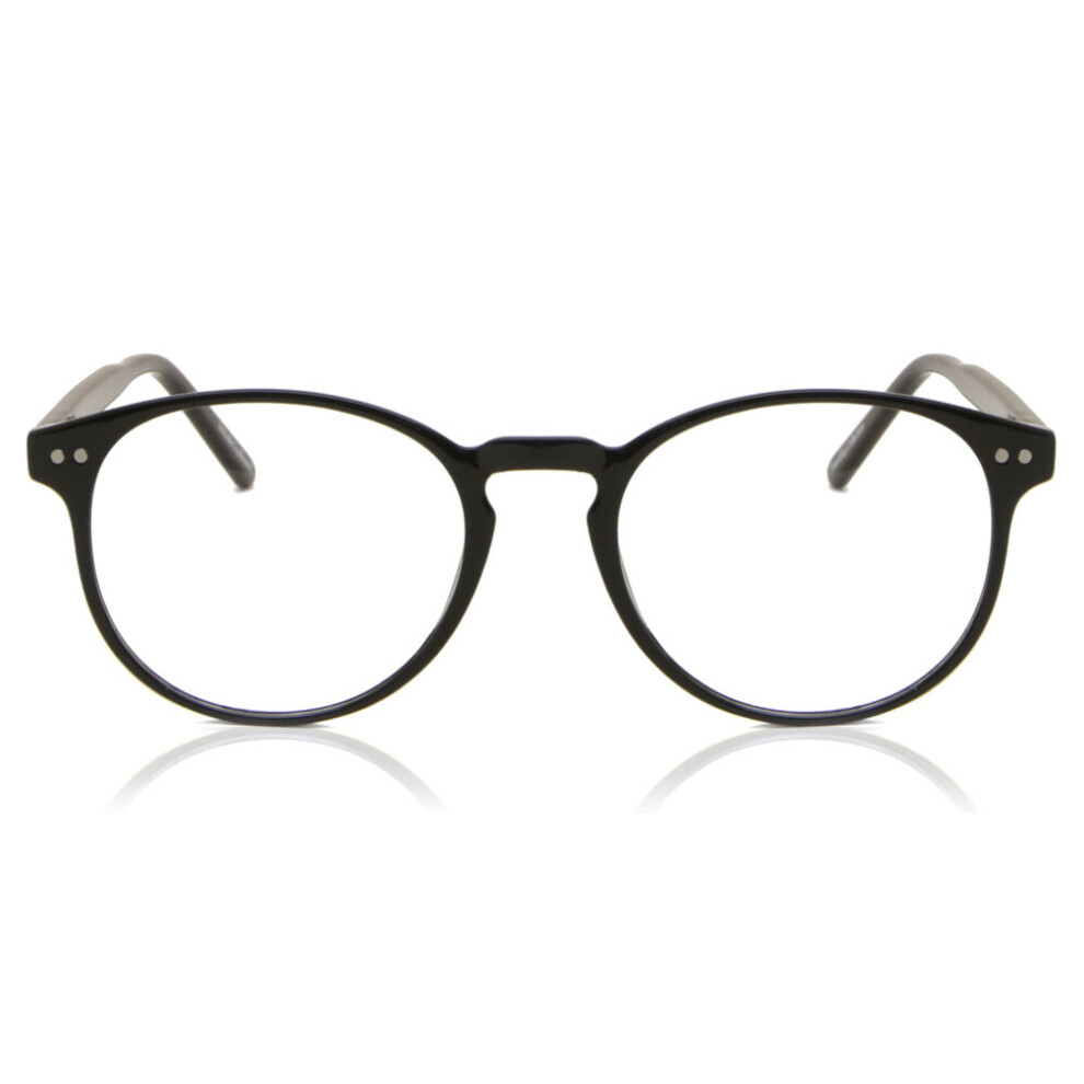 Smartbuy Collection Black Full Rim Oval Shiny Noor Cp109 Unisex Eyeglasses
