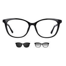 Clip on Cat Eye Black SmartBuy Collection Bree With Clip-On Two Set U-0299 002 Women Eyeglasses