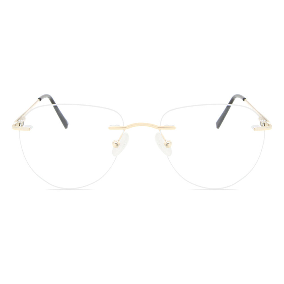 Smartbuy Collection Rimless Oval Gold Harlem Wm6509 C1 Unisex Eyeglasses