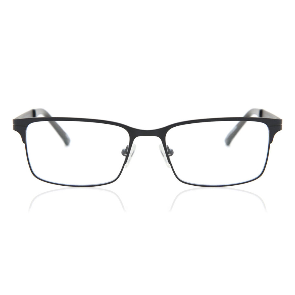 Smartbuy Collection Full Rim Rectangle Black Keiran Asian Fit 632A Unisex Eyeglasses
