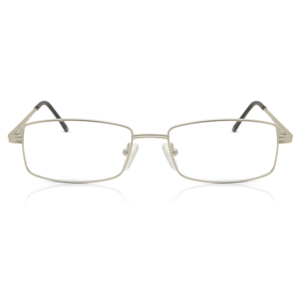 Smartbuy Collection Silver Full Rim Rectangle Leyton 510D Unisex Eyeglasses