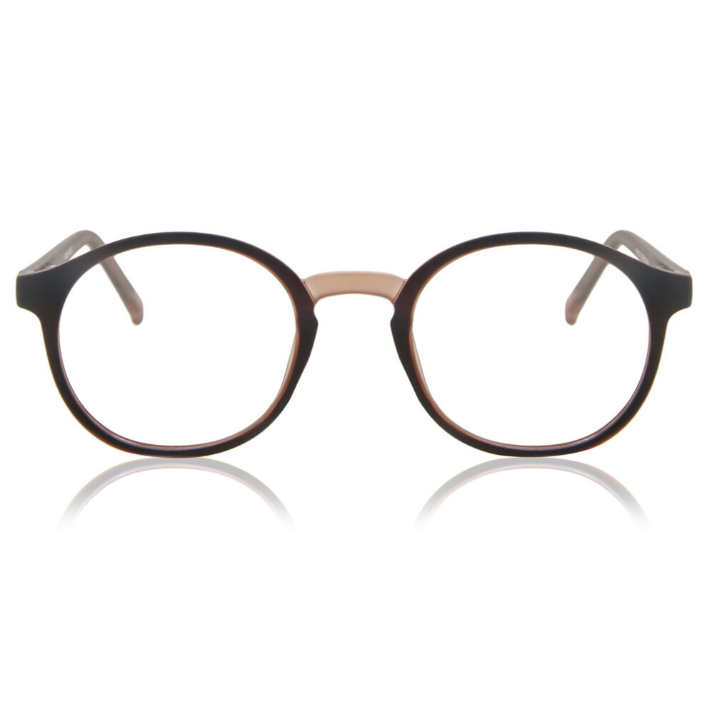 Smartbuy Collection Full Rim Round Brown Jorijei Cp137c Men Eyeglasses