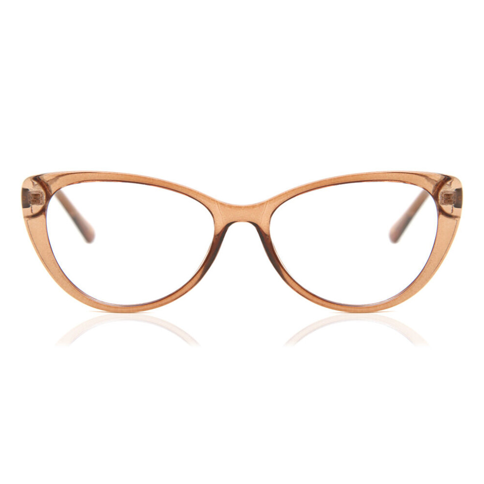 Smartbuy Collection Full Rim Cat Eye Transparent Brown Merijean Cp138e Women Eyeglasses