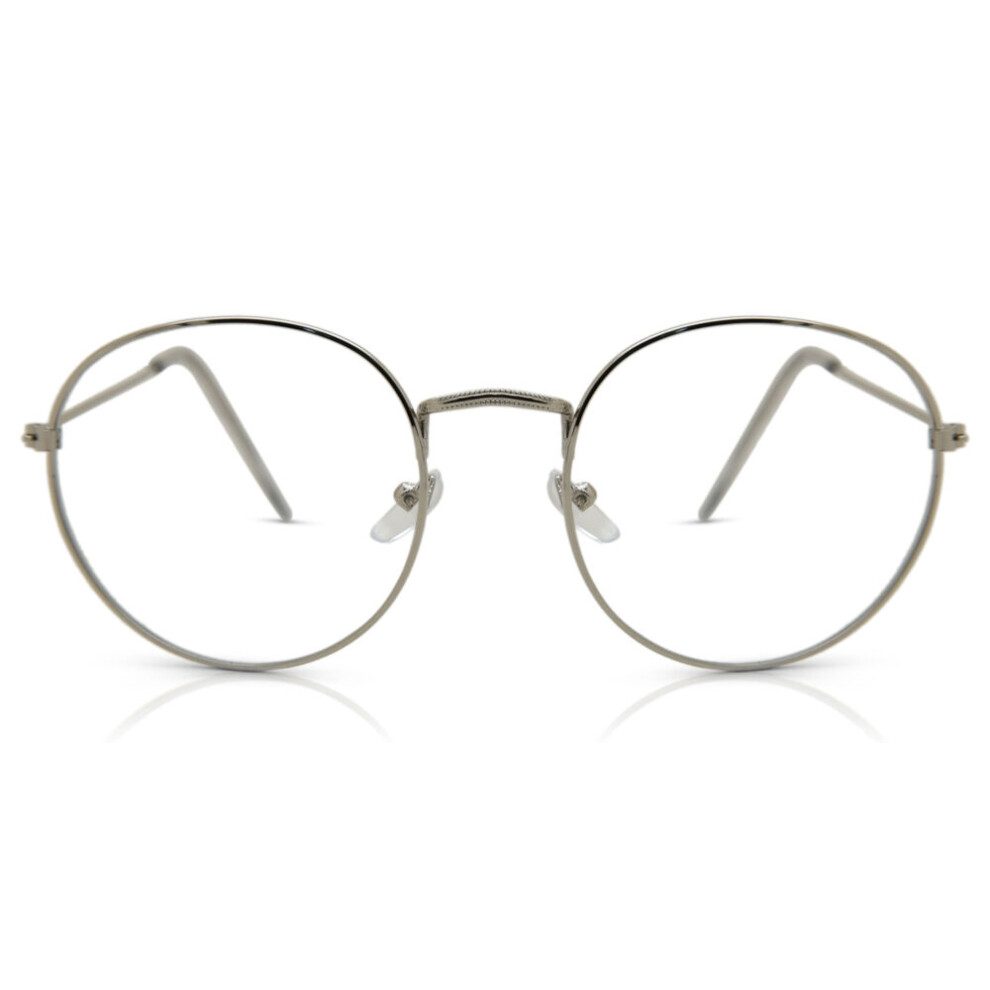 Smartbuy Collection Full Rim Round Silver Channon X3447-4 C2 Unisex Eyeglasses