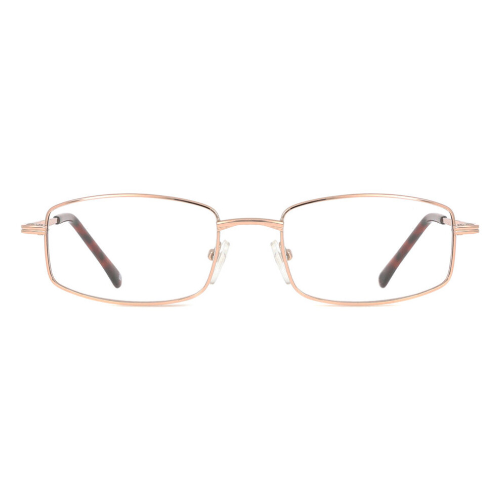 Smartbuy Collection Gold Full Rim Rectangle Skylar 799E Unisex Eyeglasses