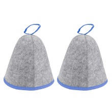 Unisex Sauna Hats 2-Pack Lightweight Portable Bath Headgear Grey Blue