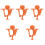 5Pièces Dentition Silicone Bébé Orange 5