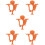 5Pièces Dentition Silicone Bébé Orange 10