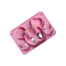2Ensembles Kit Bébé Silicone Rose Résistante Micro-Ondes