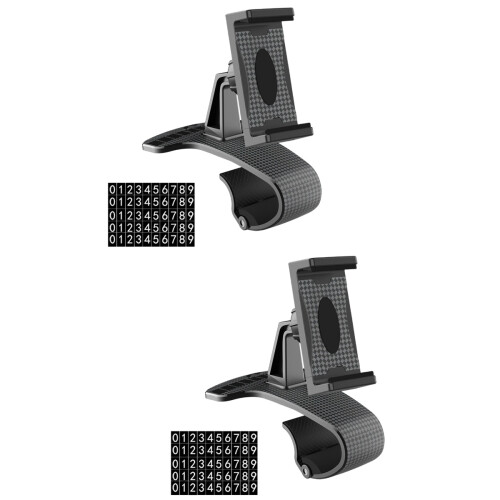 2Pièces Support Téléphone Noir Antidérapant Pour Navigation 1