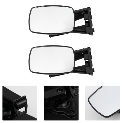 1Paire Miroir Extension Noir Design Compact Remorque Stable 1