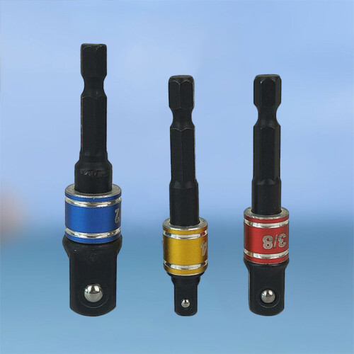 3Pièces Embouts Adaptateurs Douilles En Acier Noir, Usage Perceuse 2