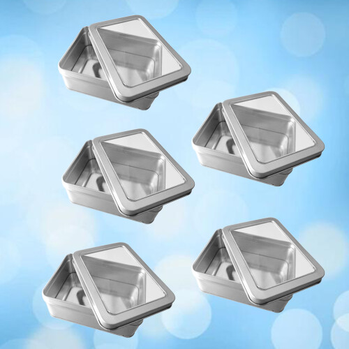 5 Pcs Large Silver Cookie Jar Elegant Tins Hard To Bend 2