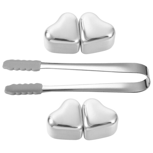 5Ensembles Pierres À Réutilisables En Acier Inoxydable Argent 1