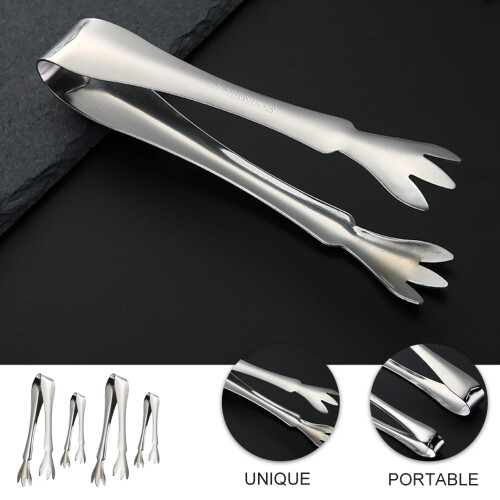 4Pièces Pinces Argent Acier Rétractables Pour Service Barbecue 2