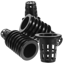 200Pcs Black Plastic Hydroponic Net Pots for Gardening and Planting