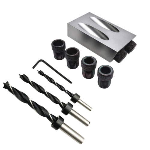 34Pièces Ensemble Perceuse Angle 15, Guide Locator Bois Antirouille