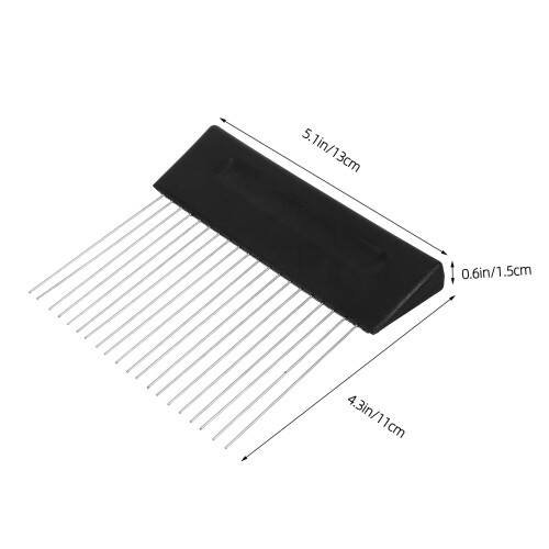 2Pcs Black Wood Grain Effect Tool Stainless Steel Wall Texture Comb 2