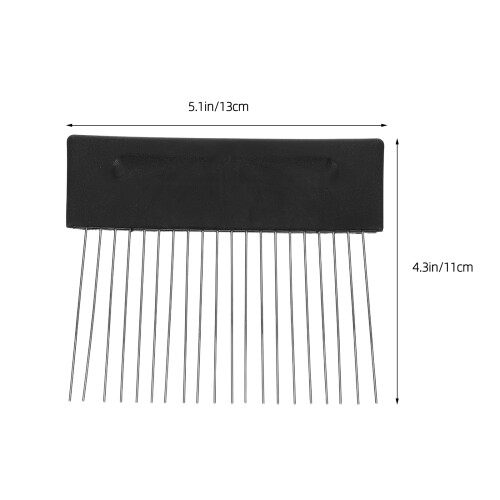2Pcs Black Wood Grain Effect Tool Stainless Steel Wall Texture Comb 1