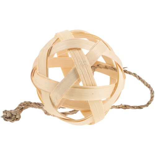3Pièces Distributeurs Naturels En Bambou Beige Pour Hamsters 1