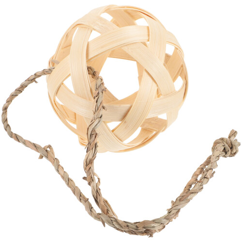 3Pièces Distributeurs Naturels En Bambou Beige Pour Hamsters 2