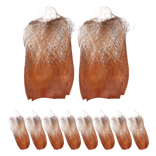 10Pcs Light Brown Palm Bark Weaving Strips Natural Craft Material
