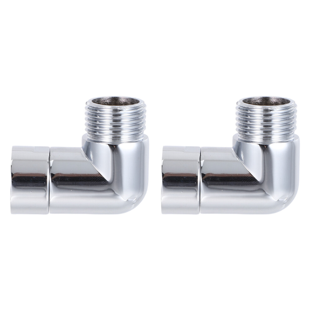 2Pcs Adjustable Copper Shower Elbow Adapter Silver For Hose Connector 3632197240371