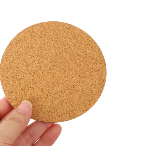 48Pcs Round Self-Adhesive Cork Coasters Light Brown for Home DIY 2