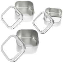 6St Zilveren Vierkante Tin Container Voor Kaarsen Opslag En DIY