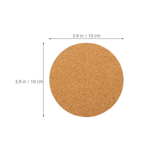 48Pcs Round Self-Adhesive Cork Coasters Light Brown for Home DIY 1