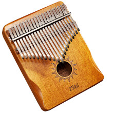 17 Key Mahogany Kalimba Thumb Piano Easy to Play with Tuning Hammer Handmade Bright Tone Wood Color