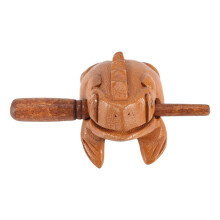 Wooden Frog Guiro 10.6cm No.3 Handcrafted Thai Croaking Sound Percussion Instrument Decor