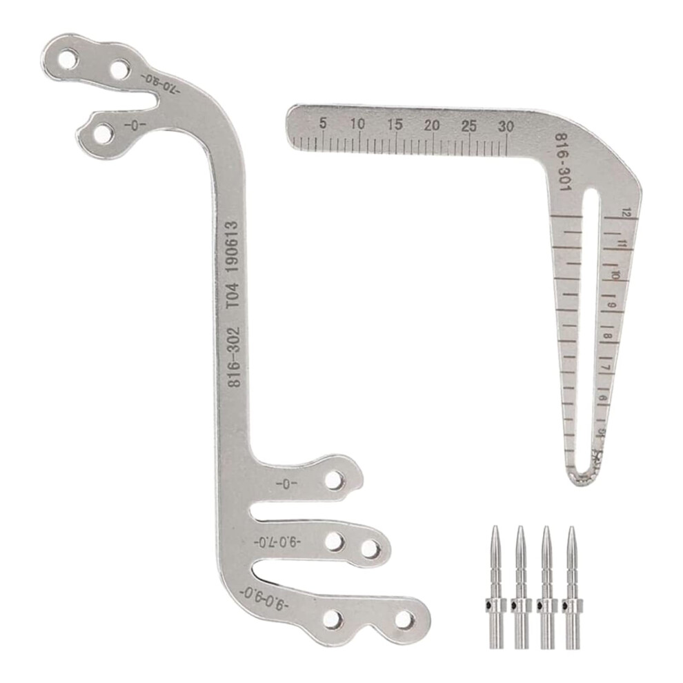 Dental Implant Locator And Angle Measuring Ruler Set With Precise Scale Stainless Steel 9113335846708