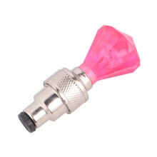 Bike LED Wheel Lights Pink Bicycle Valve Stem Caps Waterproof for Enhanced Night Visibility