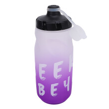 Bouteille d'eau de vélo en PP5 TPE anti-fuidité de 650 ml avec cache poussière en silicone, dégradé blanc et violet