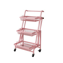 Heavy Duty Laundry Cart with Wheels, Large Capacity Rolling Linen Storage Trolley for Hotel and Home Use