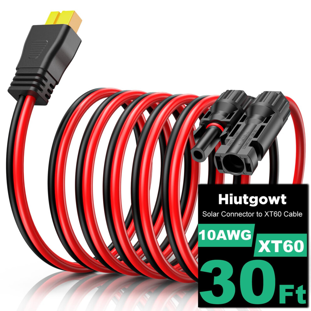 30Ft 10Awg Xt60 Solar Extension Cable For Power Station, Weatherproof Copper Core 9174973706168