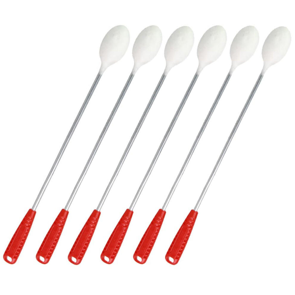 Red 6Pcs Fire Cupping Torch Metal Vacuum Cupping Stick With Long Heatproof Handle,