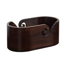 Wooden Yarn Bowl with Holes, Handmade Solid Wood Crochet Yarn Holder for Knitting, Tangle Feed
