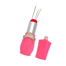 Lipstick Shape Sewing Pin Cushion and Needle Holder, Compact Case for Quilting and Sewing Accessories