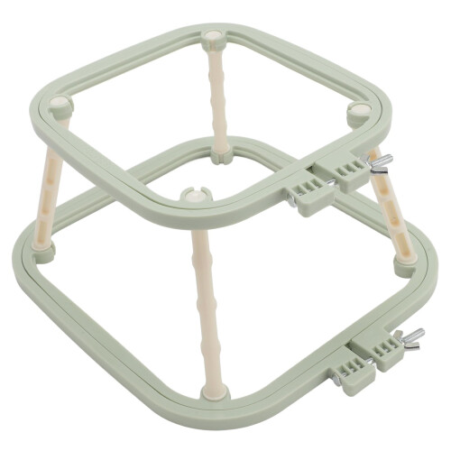 Adjustable Double Layer Embroidery Stand with Frame Holder for Needlework Desktop (Nordic Green)