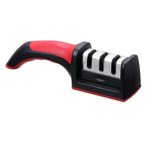 (As show, One size) Pxcl Multifunctional Household Creative Hand-held Three-step Whetstone Yangjiang New Sharpening Artifact, 1pcs