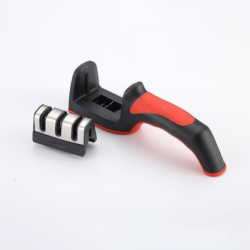(As show, One size) Pxcl Multifunctional Household Creative Hand-held Three-step Whetstone Yangjiang New Sharpening Artifact, 1pcs 2