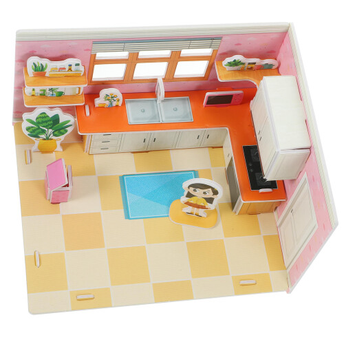 4Pièces Cuisine Puzzle 3D Papier DIY Enfants 2