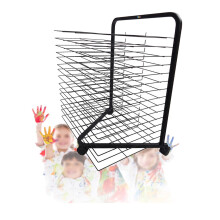 15Tier Steel Art Drying Rack for Classroom Paintings, Smudge Mobile DoubleSided Storage
