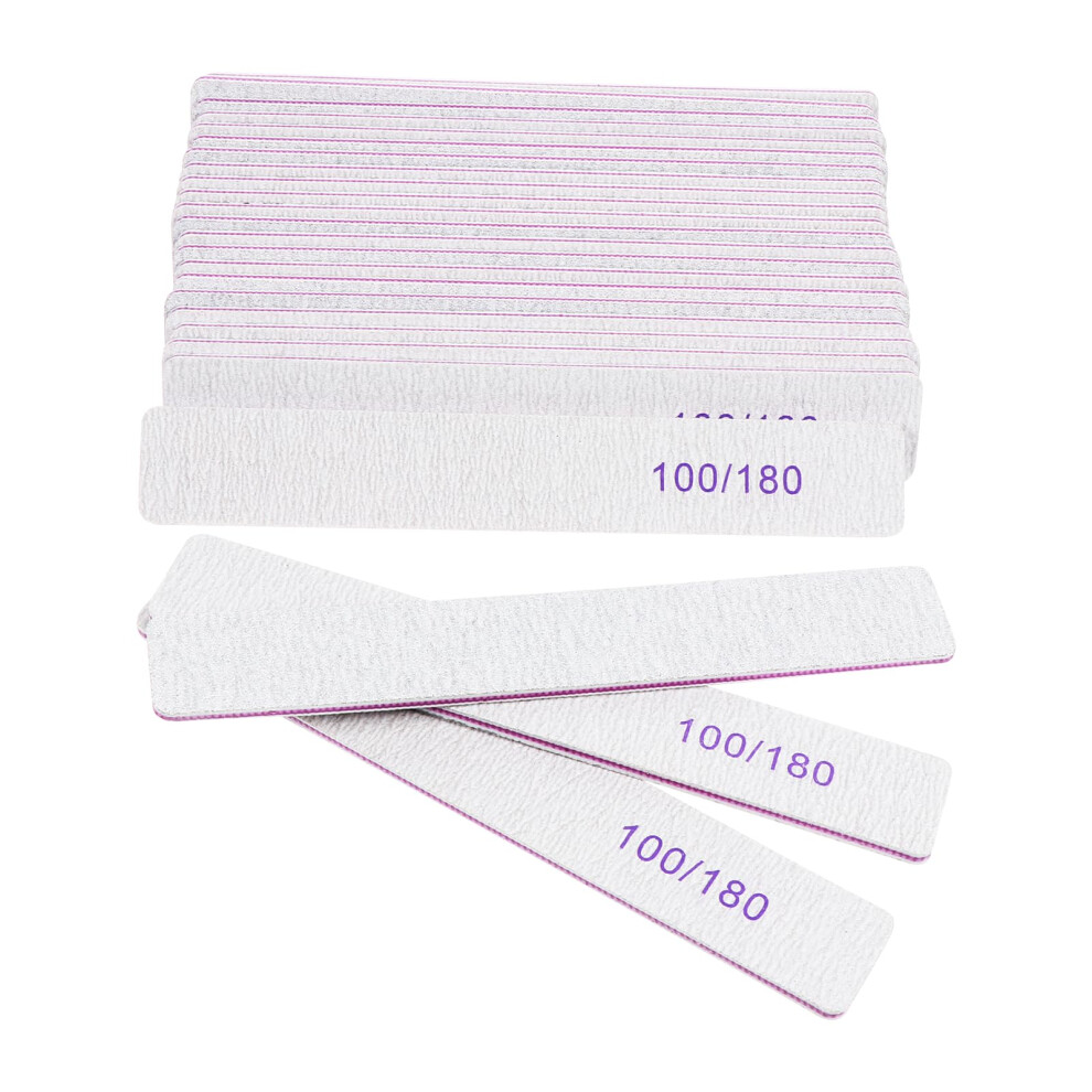 25Pcs Professional Nail File and Buffer Set for Natural and Acrylic Nails, Salon Quality Grit
