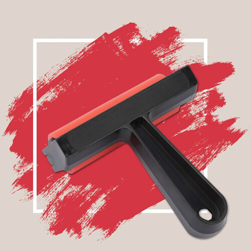 Rubber Brayer Roller for Printmaking and Crafts, Art Ink Roller with Even Ink Coverage, 10CM Size 1
