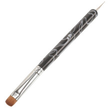 Dual Head Nail Art Brush with Dotting Pen, 5.9 Inch Precision French Manicure Tool for Salon and Home