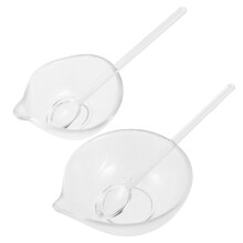 1Set Clear Glass Face Mask Bowl with Spoon for Professional Salon Use